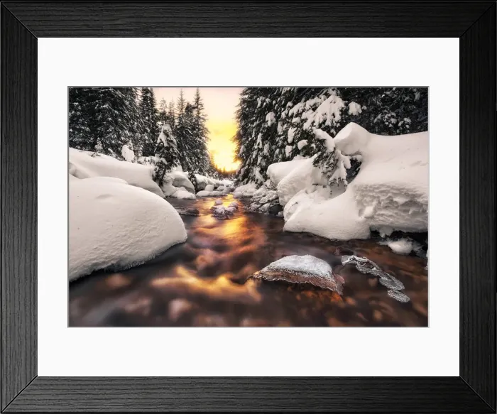 Framed Print : Winter sunset in the Venagia Valley, Panaveggio Natural Park Dolomites Trentino Alto Framed Print : Winter sunset in the Venagia Valley, Panaveggio Natural Park Dolomites Trentino Alto