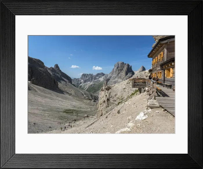 Framed Print : Panoramic view of Vajolet valley seen from principe refuge, dolomites, Italy Framed Print : Panoramic view of Vajolet valley seen from principe refuge, dolomites, Italy