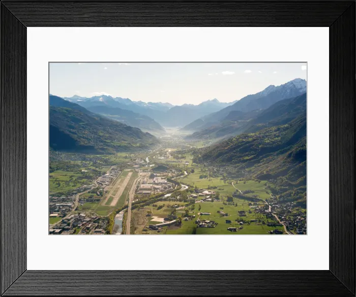 Framed Print : Aerial view of Aosta city, Aosta Valley, Italy, Europe Framed Print : Aerial view of Aosta city, Aosta Valley, Italy, Europe