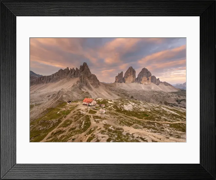Framed Print : Europe, Italy, South Tyrol, Bolzano. Paterno, Tre Cime di Lavaredo and the Locatelli