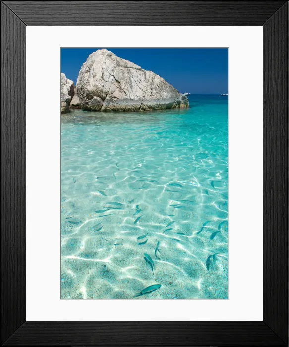 Framed Print : Crystalline water in Cala Mariolu beach, Baunei, Ogliastra province, Sardinia, Italy Framed Print : Crystalline water in Cala Mariolu beach, Baunei, Ogliastra province, Sardinia, Italy