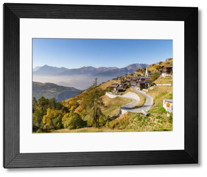 Framed Print : Vernamiege village, Canton of Valais, Switzerland, Europe