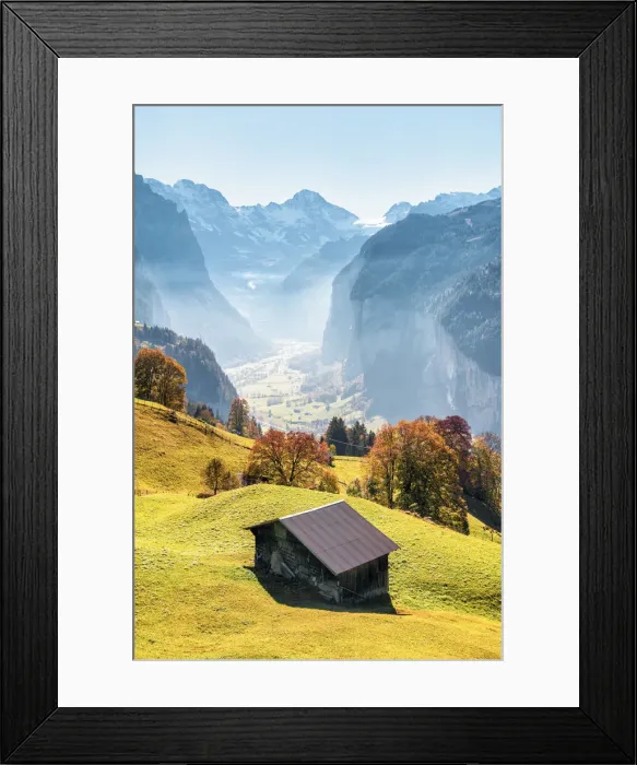 Framed Print : Wengen and Lauterbrunnen valley. Wengen, Canton of Bern, Switzerland, Europe