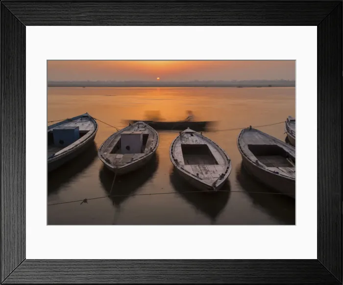 Framed Print : Sunrise on the Gandin Varanasi, Uttar Pradesh, India Framed Print : Sunrise on the Gandin Varanasi, Uttar Pradesh, India