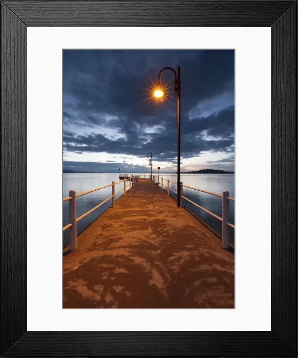 Framed Print : Pier of Lake Trasimeno at dusk, Perugia, Umbria, Italy Framed Print : Pier of Lake Trasimeno at dusk, Perugia, Umbria, Italy