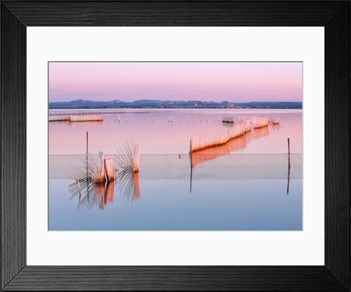 Framed Print : Europe, Italy, Puglia, Foggia district, Lesina. Lake at sunset