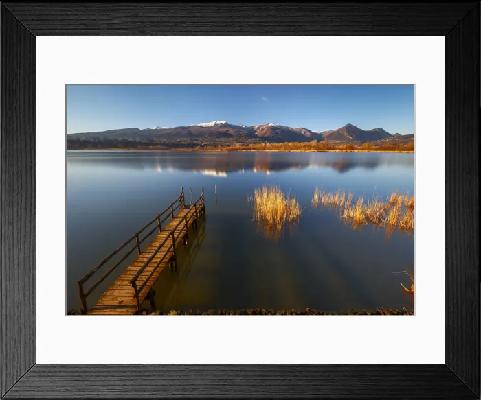 Framed Print : Sunset on Lake Alserio, Como province, Brianza, Lombardy, Italy, Europe