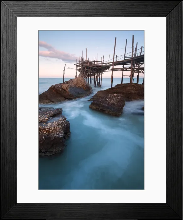 Framed Print : Europe, Italy, Abruzzo, Ortona, Chieti district. Trabocchi Coast
