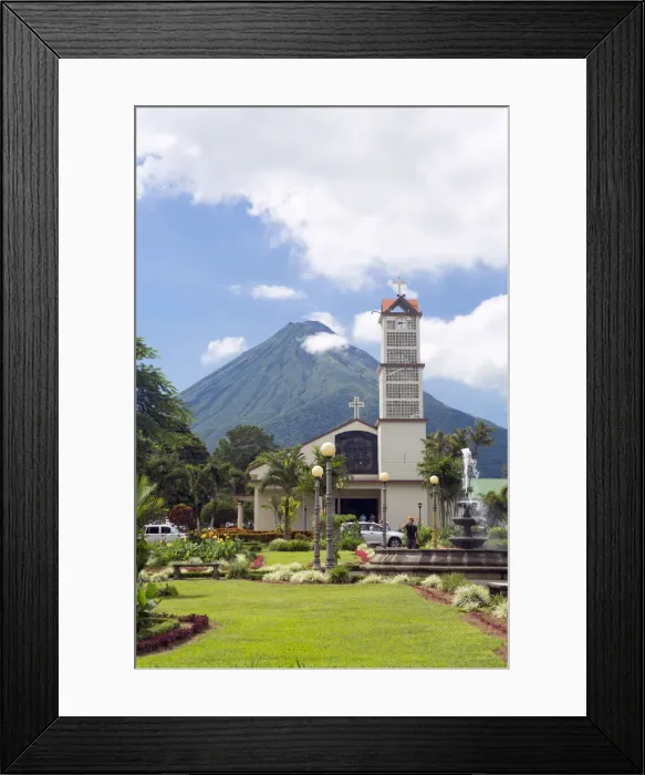 Framed Print : Central America, Costa Rica, Alajuela, La Fortuna town, Arenal volcano sitting behind Framed Print : Central America, Costa Rica, Alajuela, La Fortuna town, Arenal volcano sitting behind
