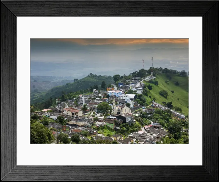 Framed Print : South America, Colombia, Quindio, Buenavista from the San Alberto coffee hacienda Framed Print : South America, Colombia, Quindio, Buenavista from the San Alberto coffee hacienda