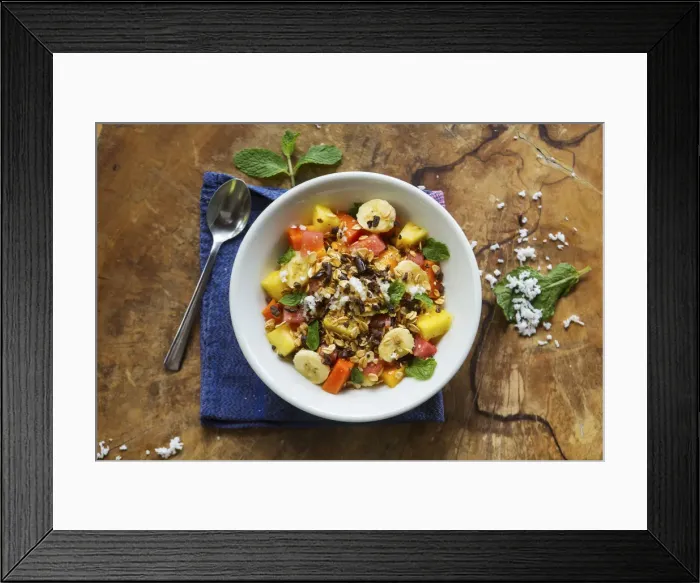 Framed Print : Central America, Costa Rica, muesli with fruit Framed Print : Central America, Costa Rica, muesli with fruit