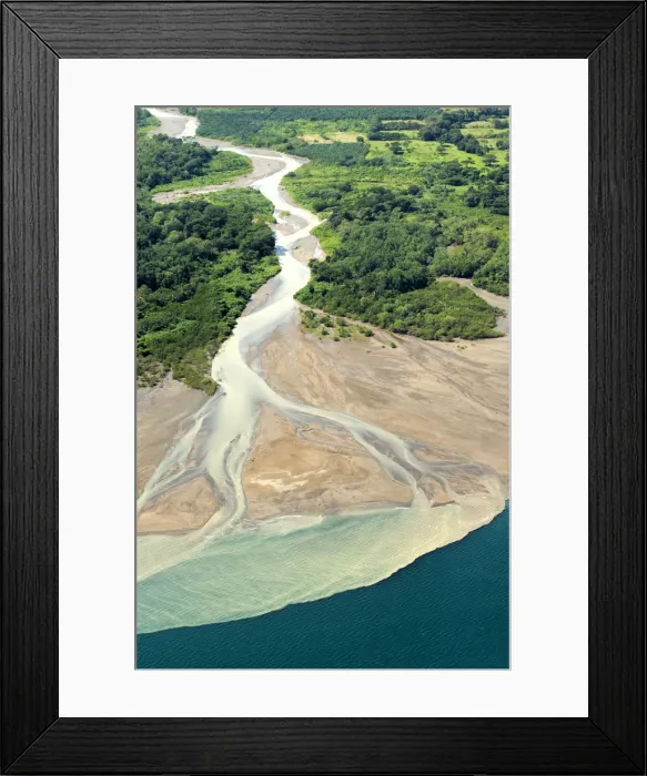 Framed Print : Central America, Costa Rica, aerial view of mudflats at the mouth of the Terraba river Framed Print : Central America, Costa Rica, aerial view of mudflats at the mouth of the Terraba river