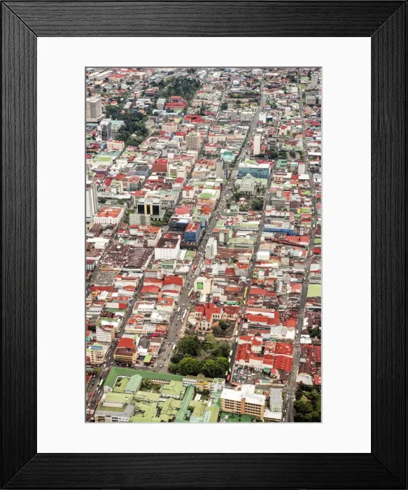 Framed Print : Central America, Costa Rica, aerial view of central San Jose, capital city of Costa Rica Framed Print : Central America, Costa Rica, aerial view of central San Jose, capital city of Costa Rica