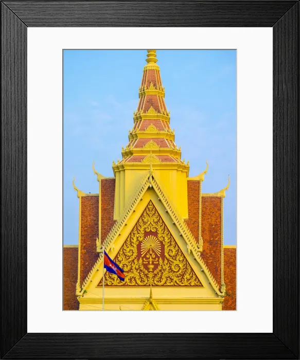 Framed Print : Cambodian flag flying in front of the Cambodian Supreme Court, Phnom Penh, Cambodia Framed Print : Cambodian flag flying in front of the Cambodian Supreme Court, Phnom Penh, Cambodia