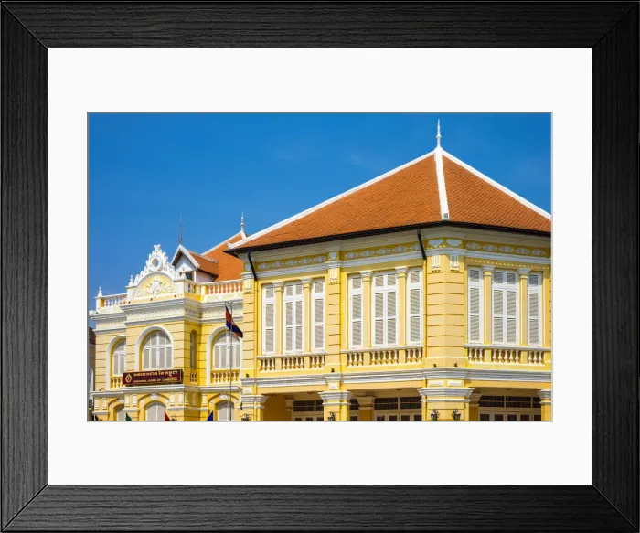 Framed Print : Colonial buildings along the riverfront in Battambang, Cambodia Framed Print : Colonial buildings along the riverfront in Battambang, Cambodia