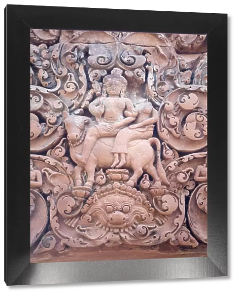 Asia, Cambodia, Siem Reap, Angkor, Banteay Srei Hindu temples famous for their elaborate