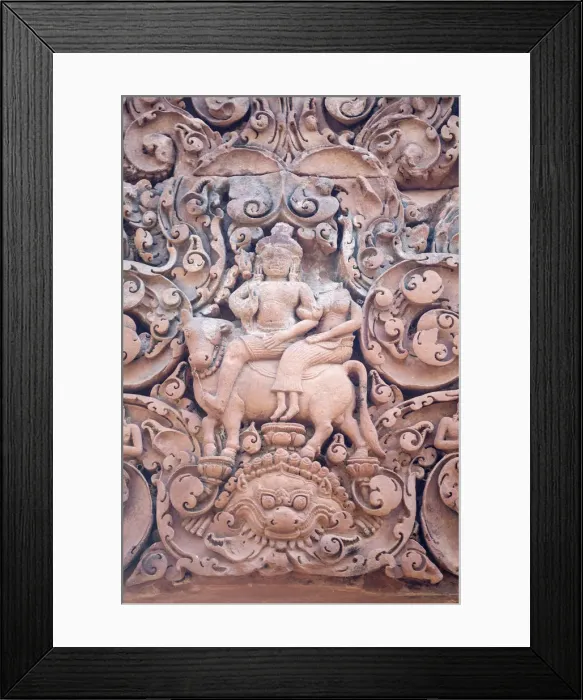 Framed Print : Asia, Cambodia, Siem Reap, Angkor, Banteay Srei Hindu temples famous for their elaborate Framed Print : Asia, Cambodia, Siem Reap, Angkor, Banteay Srei Hindu temples famous for their elaborate