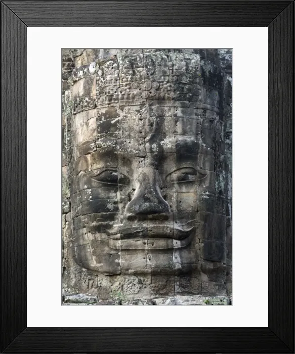 Framed Print : Asia, Cambodia, Siem Reap, Angkor, Bayon, Prasat Bayon temple, Buddha face Framed Print : Asia, Cambodia, Siem Reap, Angkor, Bayon, Prasat Bayon temple, Buddha face
