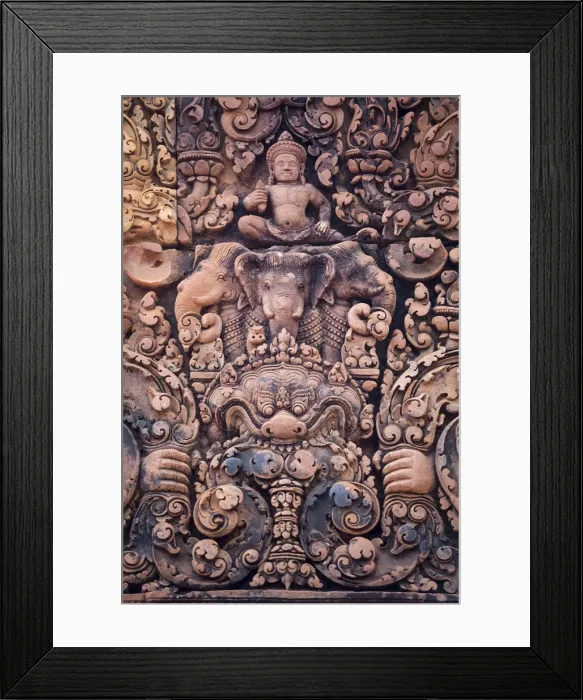 Framed Print : Asia, Cambodia, Siem Reap, Angkor, Banteay Srei - hindu temples famous for their intricate