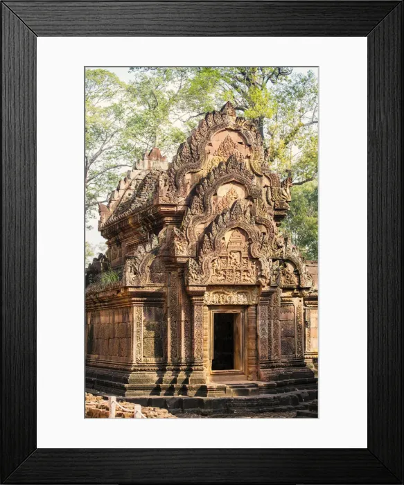 Framed Print : Asia, Cambodia, Siem Reap, Angkor, Banteay Srei - hindu temples famous for their intricate