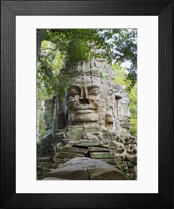 Framed Print : Asia, Cambodia, Siem Reap, Angkor, Angkor Thom; west gate Buddha face Framed Print : Asia, Cambodia, Siem Reap, Angkor, Angkor Thom; west gate Buddha face