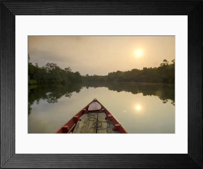 Framed Print : Asia, South East Asia, Cambodia, Cardamom mountains, Chi Phat, boat on the Piphot Framed Print : Asia, South East Asia, Cambodia, Cardamom mountains, Chi Phat, boat on the Piphot