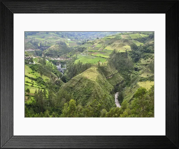 Framed Print : Church in the canyon at Las Lajas, Colombia, South America