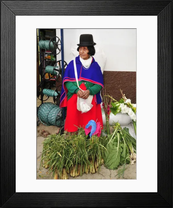 Framed Print : Indian woman at a market in Silvia, Guambiano Indians, Colombia, South America Framed Print : Indian woman at a market in Silvia, Guambiano Indians, Colombia, South America