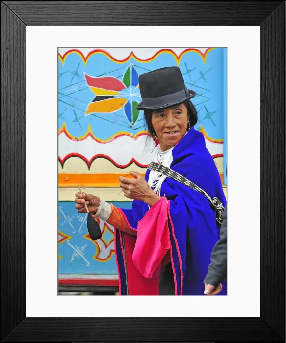 Framed Print : Woman at Indian market in Silvia, Guambiano Indians, Colombia, South America Framed Print : Woman at Indian market in Silvia, Guambiano Indians, Colombia, South America