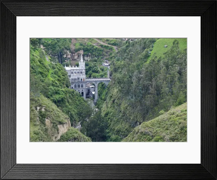 Framed Print : Church in the canyon at Las Lajas, Colombia, South America Framed Print : Church in the canyon at Las Lajas, Colombia, South America