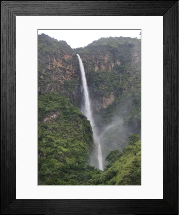 Framed Print : Waterfall at the Canyon north of Pasto, Colombia, South America