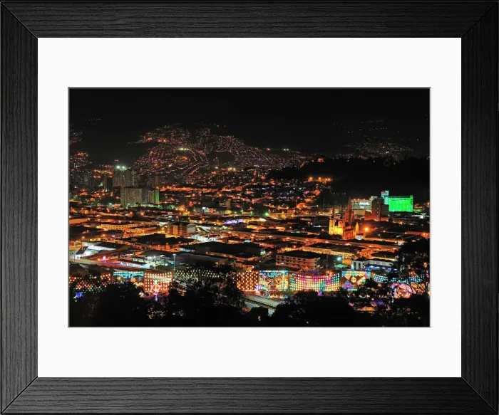 Framed Print : Medellin city at night, Colombia, South America Framed Print : Medellin city at night, Colombia, South America