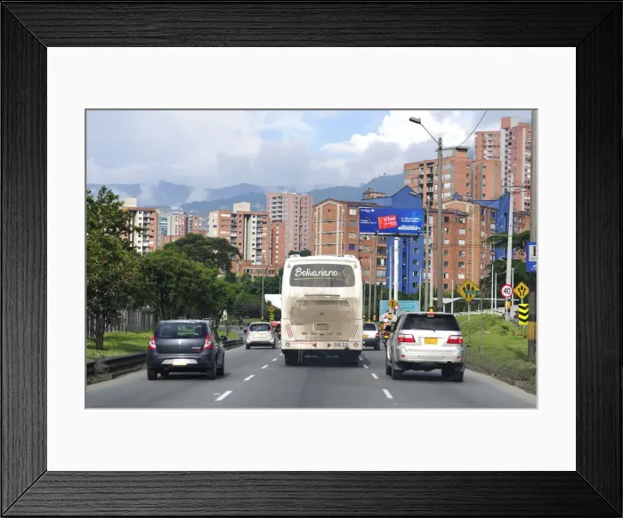 Framed Print : Traffic in Medellin, Colombia, South America Framed Print : Traffic in Medellin, Colombia, South America