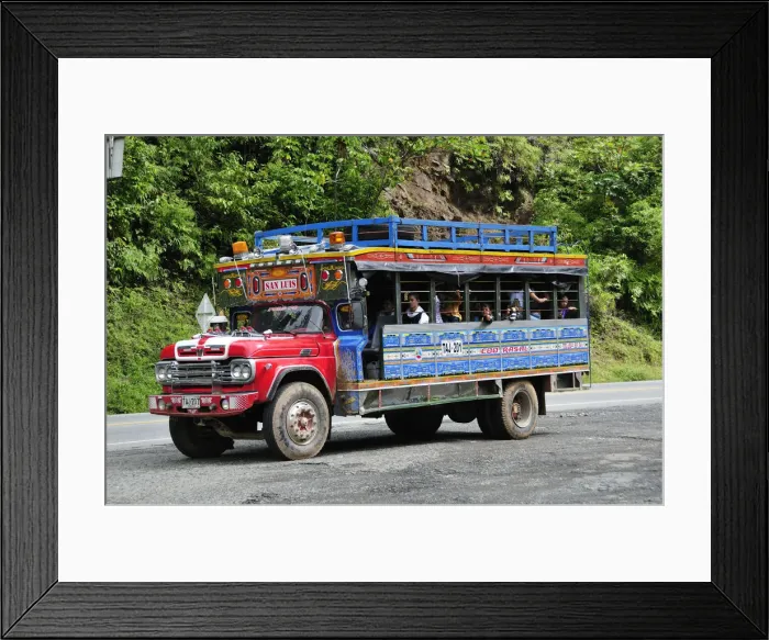 Framed Print : Bus near Medellin, Colombia, South America Framed Print : Bus near Medellin, Colombia, South America