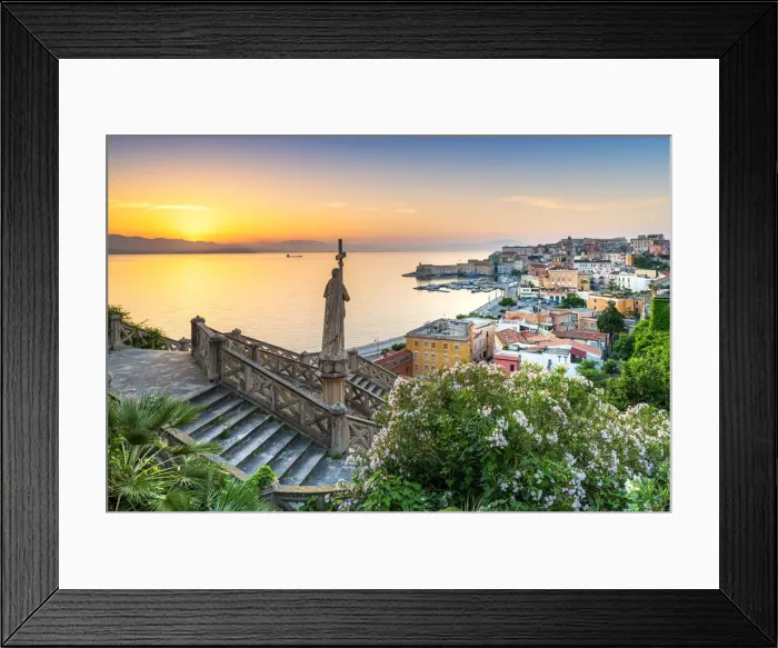Framed Print : Gaeta medieval city at Sunrise. Europe, Italy, Lazio, Latina province, Gaeta Framed Print : Gaeta medieval city at Sunrise. Europe, Italy, Lazio, Latina province, Gaeta