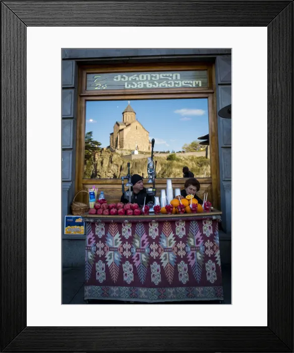 Framed Print : The Methehi Church reflected in window shop, Tbilisi, Georgia, Caucaus, Eurasia Framed Print : The Methehi Church reflected in window shop, Tbilisi, Georgia, Caucaus, Eurasia