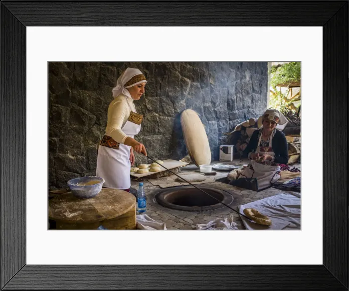 Framed Print : Traditional way of baking bread in the tandoor. Armenia Framed Print : Traditional way of baking bread in the tandoor. Armenia