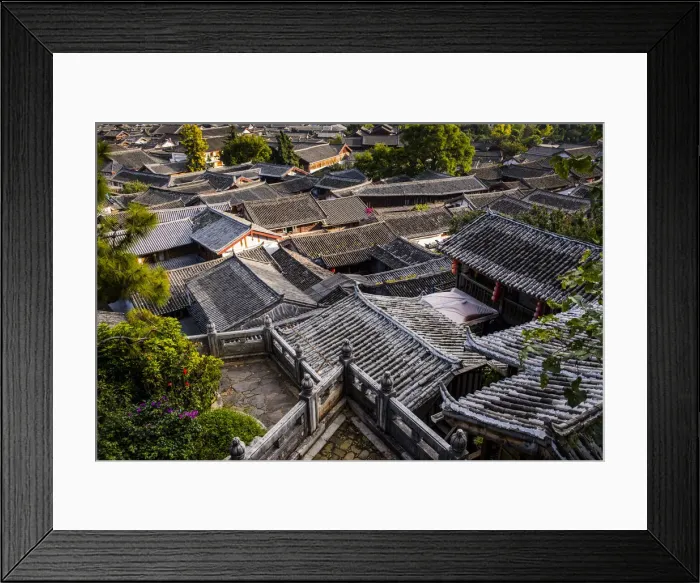Framed Print : View old town of Lijiang, Lijiang, Yunnan Province, China