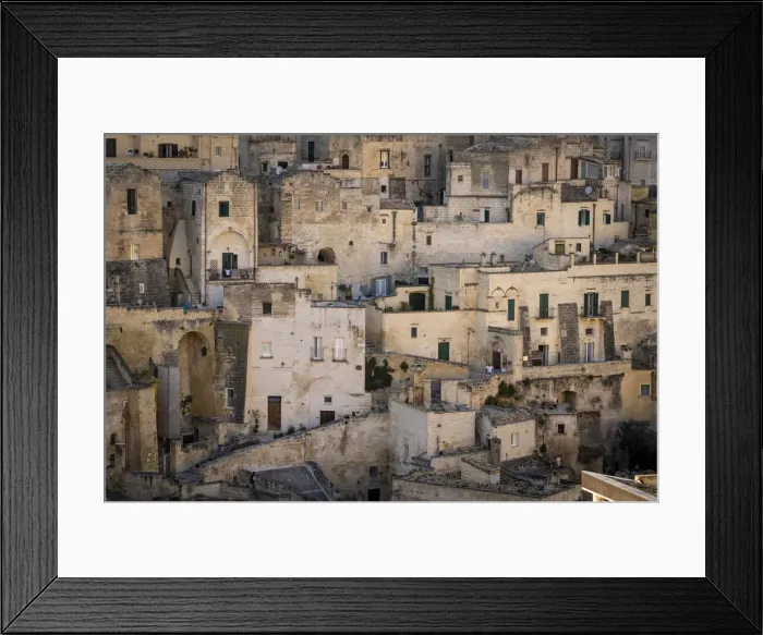 Framed Print : Typical houses in the rock called Sassi, Matera, Basilicata, Italy, Europe Framed Print : Typical houses in the rock called Sassi, Matera, Basilicata, Italy, Europe
