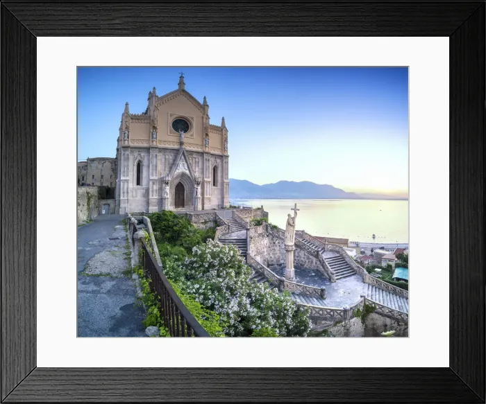 Framed Print : Sanctuary on San Francesco at sunrise. Europe, Italy, Lazio, Latina province, Gaeta Framed Print : Sanctuary on San Francesco at sunrise. Europe, Italy, Lazio, Latina province, Gaeta