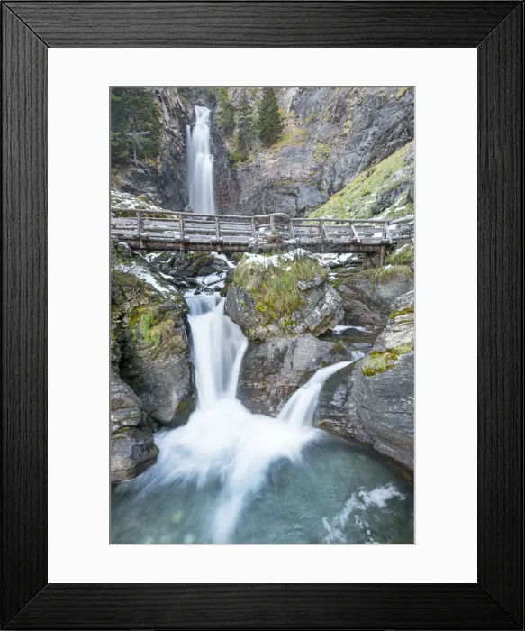 Framed Print : High Saent waterfall Europe, Italy, Trentino Alto Adige, Trento district, Rabbi valley
