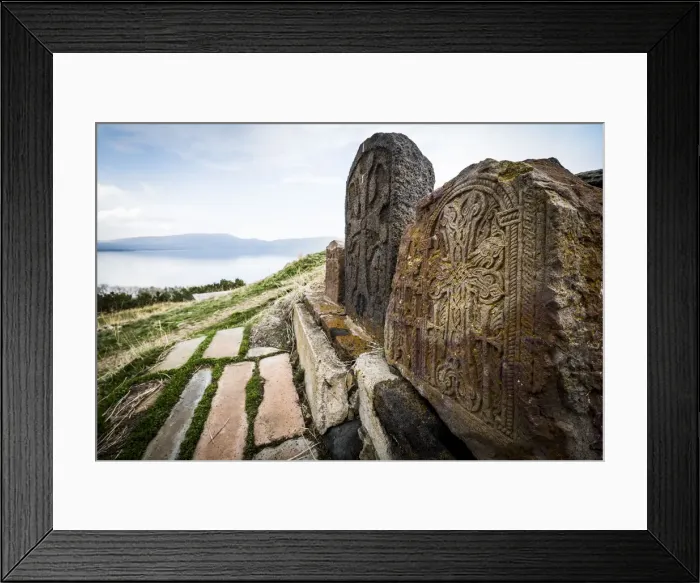 Framed Print : Stele near Sevanavank monastery, Lake Sevan, Gegharkunik province, Armenia Framed Print : Stele near Sevanavank monastery, Lake Sevan, Gegharkunik province, Armenia