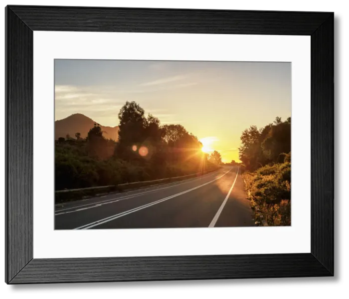 Framed Print : Road from Puerto Varas to Ensenada at sunset, Llanquihue Province, Los Lagos Region Framed Print : Road from Puerto Varas to Ensenada at sunset, Llanquihue Province, Los Lagos Region