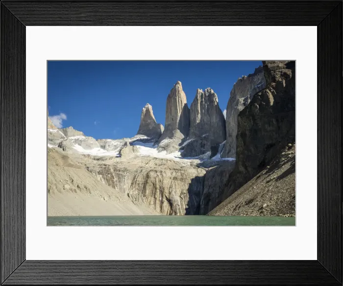 Framed Print : Granite mountains seen from Mirador Base Las Torres, Torres del Paine National Park Framed Print : Granite mountains seen from Mirador Base Las Torres, Torres del Paine National Park