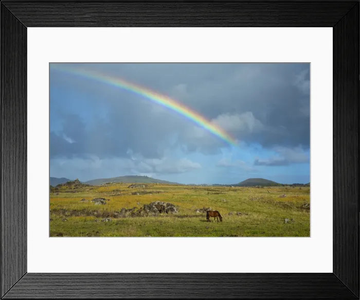 Framed Print : South America, Chile, Easter Island, Isla de Pasqua, Rainbow after a storm Framed Print : South America, Chile, Easter Island, Isla de Pasqua, Rainbow after a storm