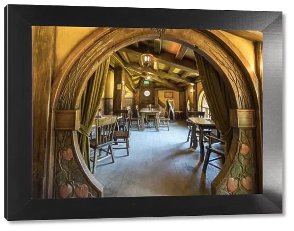 Interiors of The Green Dragon Inn. Hobbiton Movie Set, Matamata, Waikato region, North