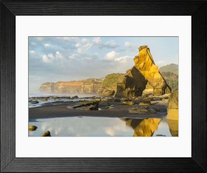 Framed Print : Rock formation reflect with low tide. Tongaporutu, New Plymouth district. Taranaki region Framed Print : Rock formation reflect with low tide. Tongaporutu, New Plymouth district. Taranaki region