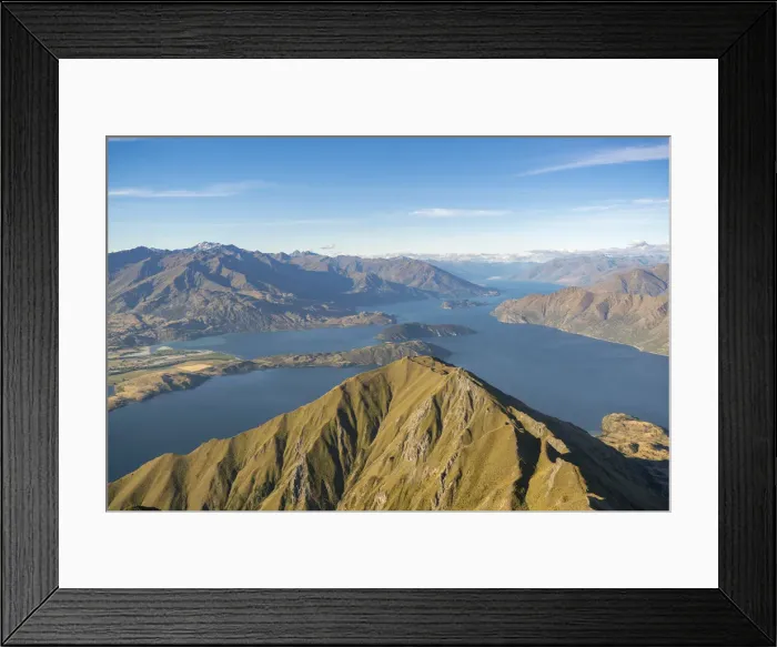 Framed Print : Roys Peak Lookout and Lake Wanaka seen from Roys Peak. Wanaka, Queenstown Lakes district Framed Print : Roys Peak Lookout and Lake Wanaka seen from Roys Peak. Wanaka, Queenstown Lakes district