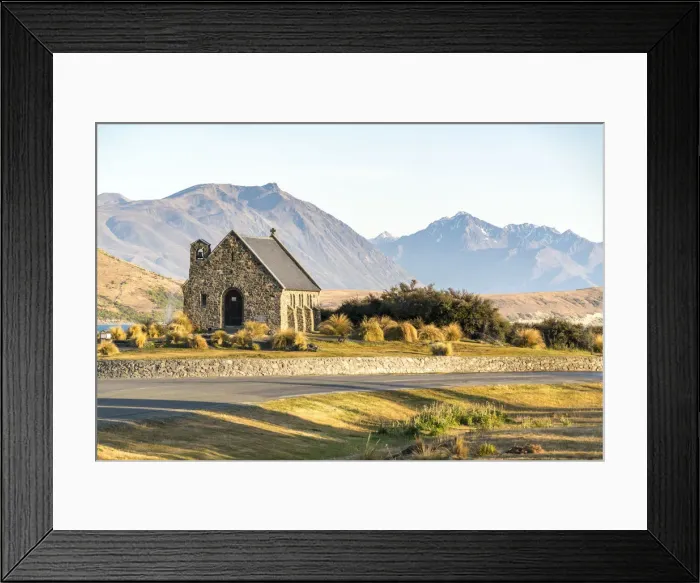Framed Print : Church of the Good Shepherd on Lake Tekapo, with the Southern Alps in the background Framed Print : Church of the Good Shepherd on Lake Tekapo, with the Southern Alps in the background