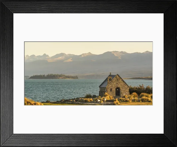 Framed Print : Church of the Good Shepherd on Lake Tekapo, with the Southern Alps in the background Framed Print : Church of the Good Shepherd on Lake Tekapo, with the Southern Alps in the background